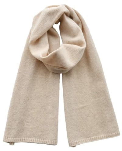 YUKORT Winter-Strickschal FüR MäNner Schals Beige Damen Und Herren Winter Strickschal Warme Lange Damenschals Einfarbig Schal Herren (Color : Beige, Size : 155CM)