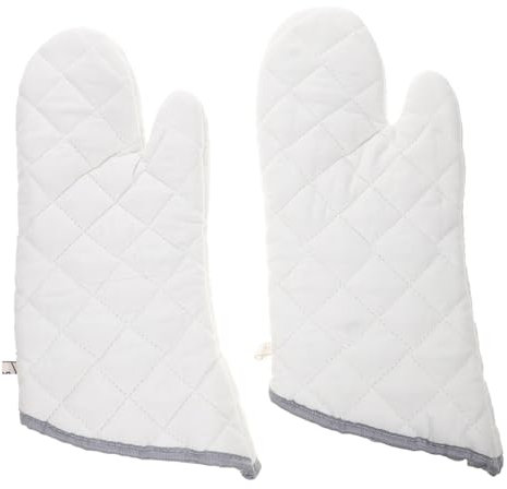 Ciieeo Ofenhandschuh 2St Küchenhandschuh Ofenhandschuhe Mikrowellen-Fäustlinge Baumwolle grillhandschuhe Backhandschuhe hitzebeständige Handschuhe Hohe Temperaturbeständigkeit Weiß