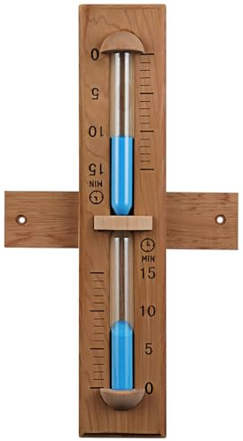 Foxyoo Sauna Sand Timer - 15 Minute Timer Sauna Accessories, Handmade of Canadian Red Cedar