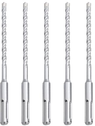 hsawbit 5PCS Masonry Drill Bits Set with SDS Plus Shank, 8mm x 160mm Hammer Drill Masonry Drills Tungsten Carbide Tip for Concrete, Brick, Cement Walls, Stone