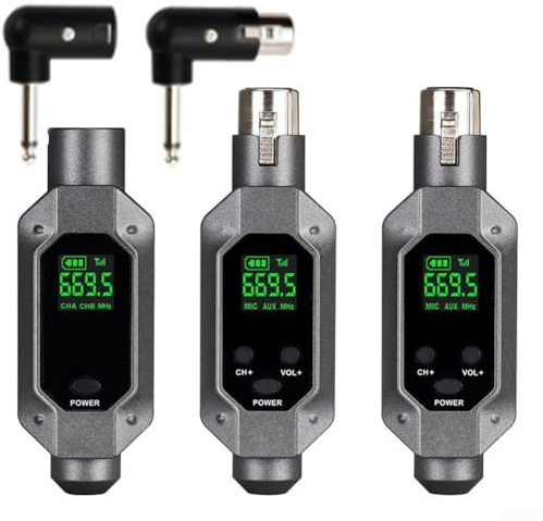 Système de microphone sans fil Audio émetteur et récepteur Adaptateur de microphone XLR à brancher pour microphone dynamique, mixeur audio, système de sonorisation, G6 (1 en 2)
