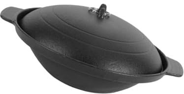 KICHOUSE 1pc Cast Iron Casserole Pot for Stewed Chicken Rice and High-temperature Resistant Cookware for Home Cooking and Serving