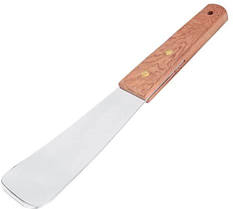 Ice Cream Scoop with Wooden Handle, Stainless Steel Dessert Spade and Butter Cutter, Flat Ice Cream Metal Spade for Home and Commercial Use