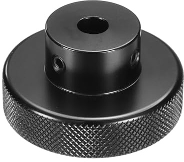 QUARKZMAN Aluminiumlegierung Handrad 8mm Bohrung 50mm OD Rändelung Handrad Schrittmotor Feinabstimmung Handrad für Fräsmaschine Drehbank Schiebeverschiebeplattform, Schwarz
