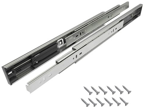 6 Paar Schubladenschienen Vollauszug Schubladen mit Selbsteinzug & Dämpfung (Softclose) Teleskopschiene Schubladenauszug Rollenauszug Schubladenführungen bis 45 kg 500mm