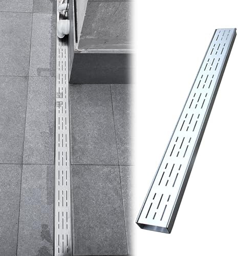 Dräneringsgaller i metall, långa dräneringsskydd för trottoarer och uppfarter, dräneringsspår för effektivt vattenflöde 15 x 8 cm (5 7/8 x 3 1/8 tum)