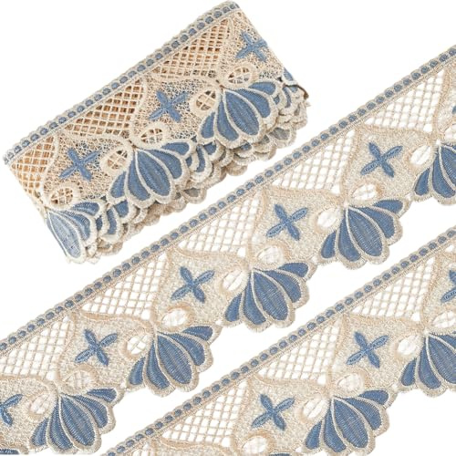 GORGECRAFT 4.6 m × 10cm Europäisches Spitzenband Krone Besticktes Spitzenband Venezianisches Nähkantenband Florales Unelastisches Borten Applikationsgewebe Basteln Zum Nähen Basteln DIY Kleidung Hochz