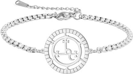 EUEAVAN Armband Lilith Seal Hecate Ankel Handgjort flätat rep Röd Lycka Tråd Gotisk amulett Triple Mångudinna Smycken Hednisk Mytologi Trolldom Present, adjustable, Rostfritt stål, Ingen ädelsten