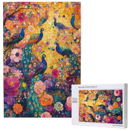 Puzzle 5000 Teile Pfau Puzzles für Erwachsene Blume HD Puzzel Anspruchsvolles und Lustig Kreatives Unterhaltungsspiel, DIY Holzpuzzle für Erwachsene Als Feiertage Deko Geschenk fur Frauen M-1860