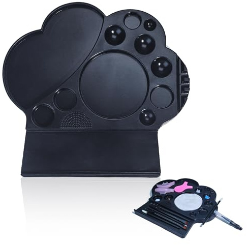 Libeauty Palette Silicone Rehaussement Cils, Outil Rehaussement de Cils, Palette de Lotion Lash Lift avec Porte Outils, Forme de Patte de Chat, 15 Fonctions, pour un Usage en Salon Et à Domicile