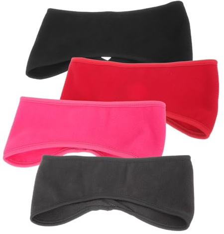 Warmhm Fascia Morbida Calda Antivento in Pile Polare 4 Pezzi Fascia Invernale per Protezione Orecchie per Ciclismo e Esercizio All'aperto