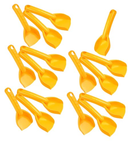 ORFOFE 16pcs Beach Sand Shovels Mini Plastic Diggers Lightweight Garden Tools for Outdoor Sandbox Digging Planting Snow Play Orange