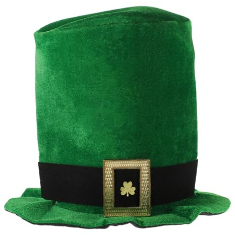 Veemoon Sombrero Copa Verde para Día de San Accesorio Irlandés con Decorativo Disfraz para Fiesta Temática Gorro Unisex para Celebración Festiva