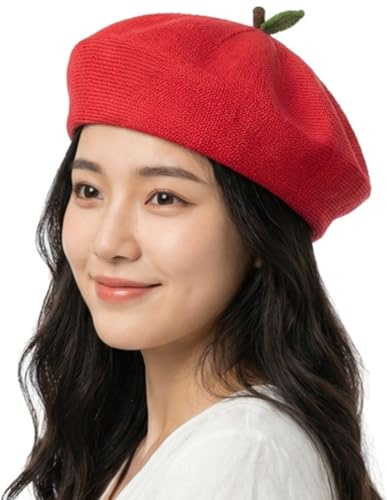 HIQIU Niedlich Baskenmütze Damen Sommer Dünn Leicht Atmungsaktiv Barett Cap | Nette Malerhut Frühling Beret