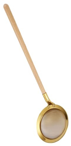 MOTHNUR Schiumarola a Rete in Acciaio Inox Con Manico in Legno Ergonomico, Colino Per Olio e Grassi, Utensile Cucina Multifunzionale Per Hot Pot e Ramen