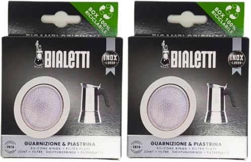 Bialetti Ricambi, Includes 1 Gasket and 1 Plate, Compatible with Venus, Kitty, Musa and Class (10 Cups) (Lot de 2)