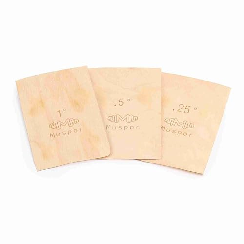 Muspor Set di 3 spessori per manico di chitarra, spessori per manico di chitarra in acero massiccio, piastra in legno di acero massiccio da 0,25/0,5/1 grado per la regolazione