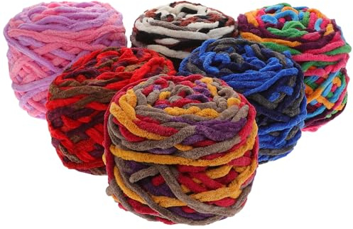 Healeved Chunky Strickgarn Häkelgarn 6 Rollen Dickes Weiches Acrylgarn Mehrfarbig zum Stricken und Häkeln für Pullover Mützen und Kinderdecken