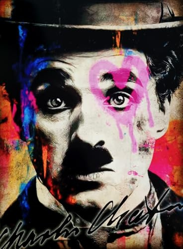 Póster decorativo de pared Serie Actores Celebres Serie Actores Celebres Charlie Chaplin Street Art Impresión sobre papel Patinata 40 x 30 cm sin marco