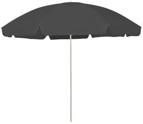 Mokuyary Ombrellone da spiaggia, antracite, 300 cm, per balcone, giardino e terrazza, 300 cm