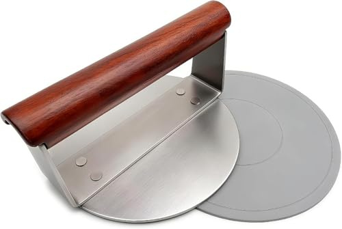 Hydrogarden Edelstahl Smash Burgerpresse, 16cm,720g Burger Smasher, Fleischbeschwerer für Steak