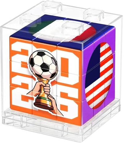Kinderpuzzles, Sanftes Rotationserlebnis, 5,7 X 5,7 X 5,7 Cm, Würfelpuzzle, Fußball-Sportfeier-Gehirnpuzzlespielzeug, Fußball-Themendesign, Für Wiederholtes Spielen Zu Hause, In Der Schule, Im Kinderg