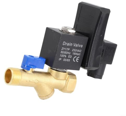 Válvula de drenaje electrónica temporizada de 220 V, compresor de aire automático, solenoide de trampa de agua para sistemas neumáticos de 1/2 pulgada