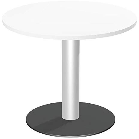 Geramöbel Konferenztisch Tellerfuß, Kreisform, Feste Höhe, D-900x720, Weiß