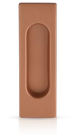 Gedotec Schiebetür Griff aus Metall [VERSENKT] Griffmuschel Schiebetür Kupfer bronze matt beschichtet I Muschelgriff eckig 125x40 mm I Möbelgriff zum Einlassen I Griffmulde Schiebetür Griffmuschel