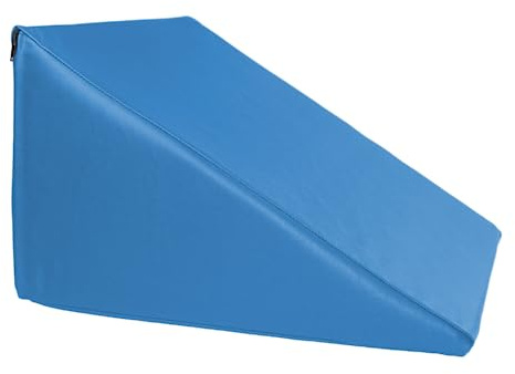 ATC Handels GmbH Cojín en forma de cuña con funda de piel sintética, rectangular, 50 x 50 x 30/2 cm, color azul