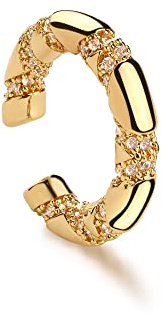 MYEARS Women's 14K Gold Filled Small Boho Beach Ear Cuff Hoop, 3.8mm-3.9mm Tube Diameter, Hypoallergenic, Gift Box