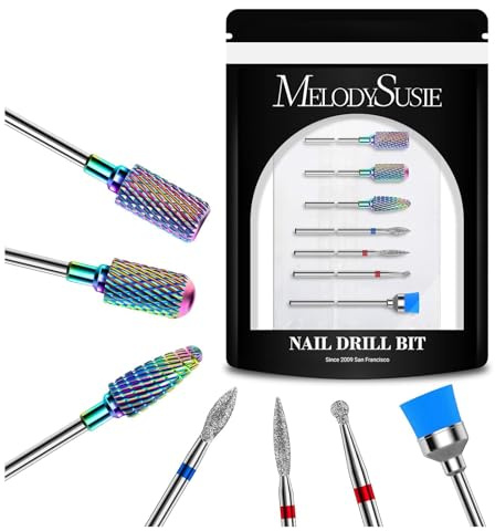 MelodySusie 7*Embouts de Ponceuse à Ongles Pour Manucure et Pédicure, Pour Retirer Le Vernis/Gel et Repousser les Cuticules.