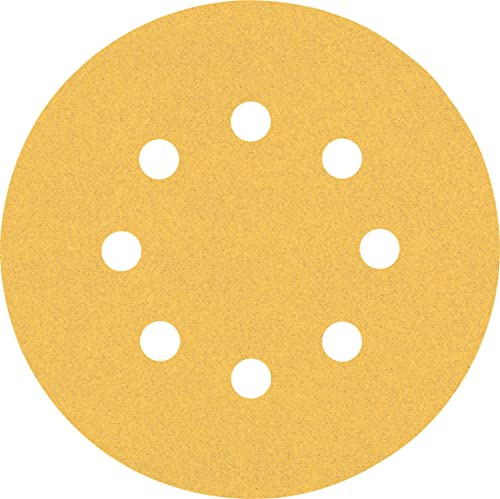 Bosch 5x Papel de lija EXPERT C470 con 8 agujeros | para Pintura sobre madera, Madera dura, Grano 120, Professional Accesorios Lijadora excéntrica, Lijadora orbital