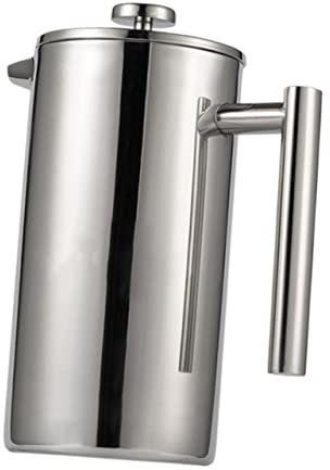STOBAZA Double Stainless Steel Press Pot Filtration Teapot Tea Strainer Heat Resistant Pot for Household Use