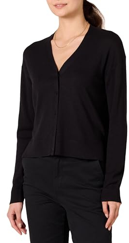 Amazon Essentials Women's Lightweight Cardigan Sweater, Black, Medium