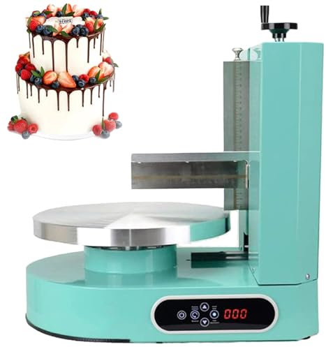 URJWAN Automatic Cake Smoother, Cake Decorating Coating Machine, Adjustable Cake Icing Smoothing Tool, Adjustable Cake Icing Smoother Tool for 4-12 Inch Cake,Green