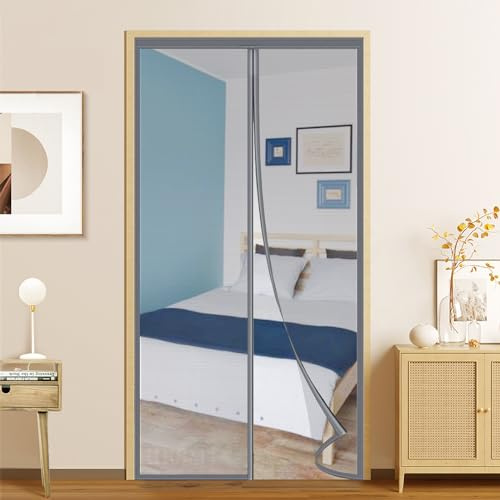 Moustiquaire Magnétique Pour Porte, Auto-AdhéSif en Maille Ultra Fine Aimantée Rideau, Fermeture Automatique Installation sans Outil Facile Anti Moustique Rideau,sans Percer