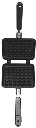 Yosoo Health Gear Máquina para Hacer Gofres a Gas para Cocina Doméstica, Placa de Prensa para Gofres Belgas de Aluminio, Molde para Hornear Gofres en Forma de Corazón de Doble Cara, Máquina para