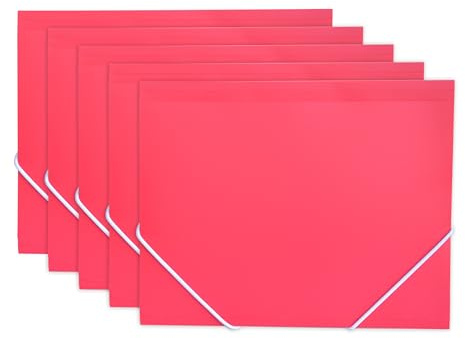 A5 Vital Colors Gummizugmappe, 100 % recycelbar, Quartilgröße, ideal für Rechnungen, Quittungen usw., robuster runder Gummizugverschluss, 51018 (5, rot)