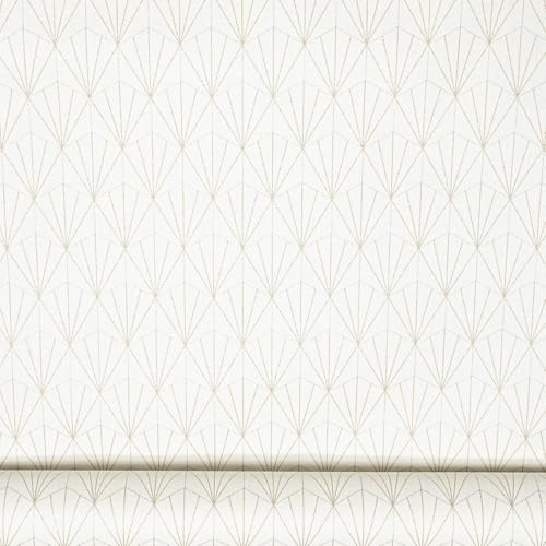 SOPHIE LAURENCE Cream Damask Pattern Thick Textured Vinyl Wallpaper | Paste The Wall Washable Strippable for Living Room, Bedroom, Office, Straight Match Slightly Imperfect (Full Roll)