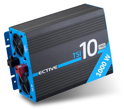 ECTIVE Wechselrichter 12V auf 230V TSI PRO 10-1000W Reine Sinuswelle | Offgrid-Spannungswandler DC/AC Strom mit USB, Überlast- & Überhitzungsschutz, NSV & USV Funktion, Inverter Stromwandler