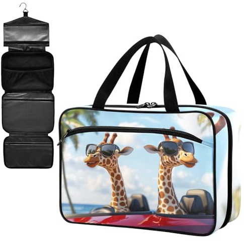 Fustylead 3D lustige Giraffen-Organisationstasche mit Reißverschluss, leere Erste-Hilfe-Tasche, Trauma-Set für Reisen, Wandern, Camping, mehrfarbig, L