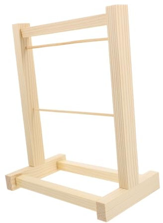 Sosoport Puppenkleiderständer Miniatur Holz Puppenbügel Kleiderbügel Stehständer Puppenhaus Möbel Zubehör Platzsparend Faltbar Puppenkleidung Präsentieren