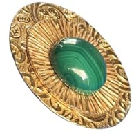Miriel : broche aimantée en bronze avec malachite | Sans èpingle