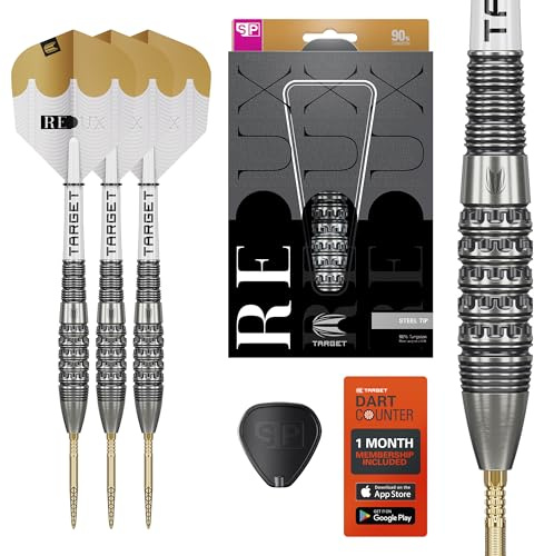 Target Darts Redux 90% Tungsten Swiss Point Steel Tip Dart Set (Barrel 02), 23G | Pro Ultra Nr. 6 Flights & Pro Grip Tag Shafts, DX Points Gold & SP-Werkzeug inklusive | Professionelle Dart-Sets