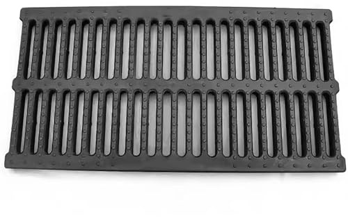 Griglia di scarico in resina tagliabile per cortile e giardino, 250 x 500 mm, con fori lunghi, protezione per grondaie in plastica per vialetti e prati