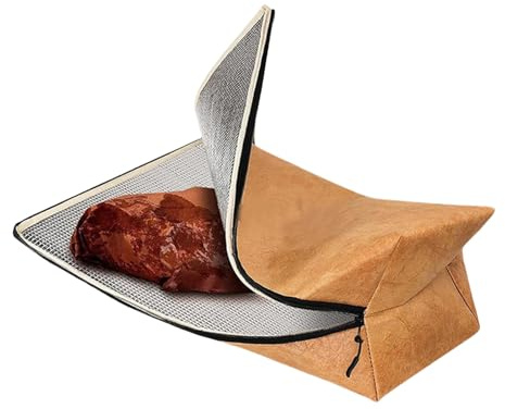 Grillfilt för viloläge – återanvändbar isolerad påse för att vila grillat kött | aluminiumfolie med bred mun för, picknick, grill | Håller kött saftigt och varmt efter matlagning