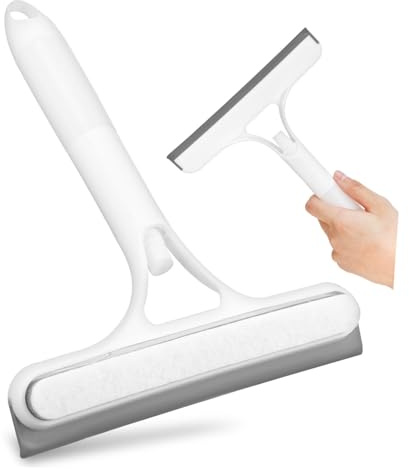 Veemoon Window Scrubber Tool with Sponge and Squeegee Wiper Portable Handle Spray Head for Glass Mirrors Shower Doors Car Windows Home and Commercial Cleaning