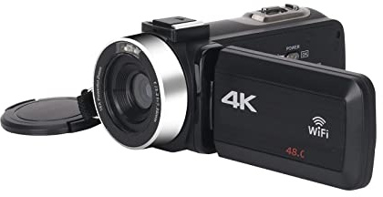 EKOUQIN Caméra numérique Full 4K Caméscope Caméras vidéo numériques Diffusion en Direct 18X Photographie Vlogging Enregistreur Webcam Ultra HD Filmer, enregistrer, Diffuser(32G SD Card,Standard)