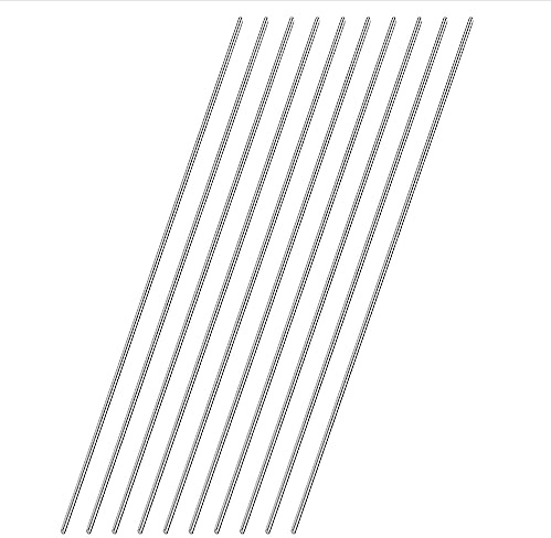 304 runda stänger i rostfritt stål, (10 st) 500 mm längd, for gör-det-själv-hantverk, modellbil, helikopterflygplan(3x500mm)